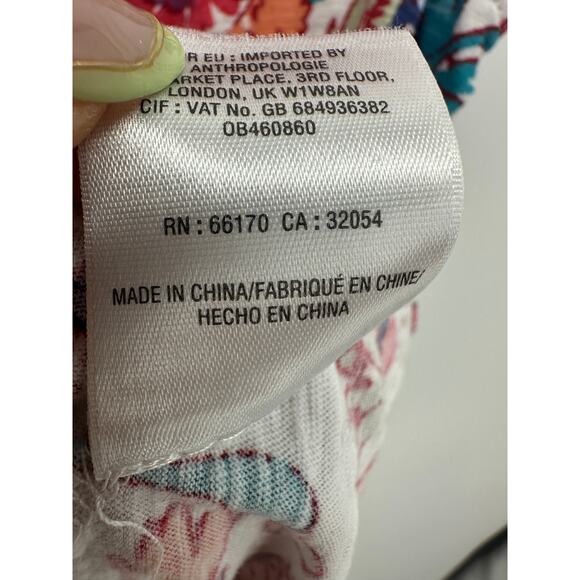 Deletta Babydoll Tank Women Large Pink Red Floral Sleeveless VNeck Boho Feminine - Picture 8 of 8